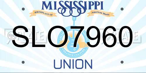 SLO7960 Mississippi License Plate