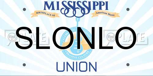 SLONLO Mississippi License Plate