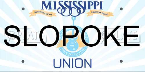 SLOPOKE Mississippi License Plate