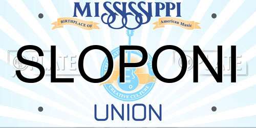 SLOPONI Mississippi License Plate