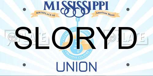 SLORYD Mississippi License Plate