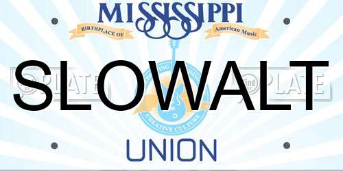 SLOWALT Mississippi License Plate