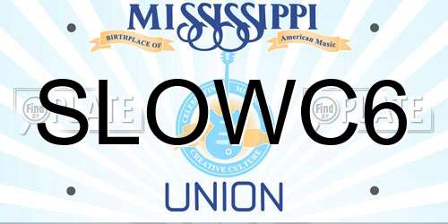 SLOWC6 Mississippi License Plate