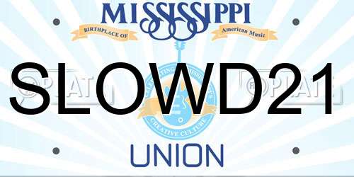 SLOWD21 Mississippi License Plate