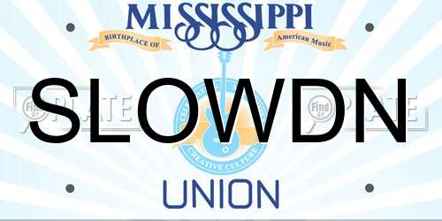 SLOWDN Mississippi License Plate