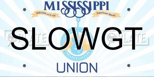 SLOWGT Mississippi License Plate