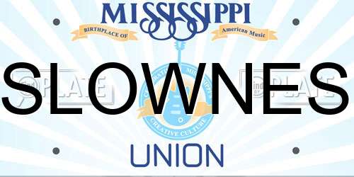 SLOWNES Mississippi License Plate