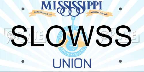 SLOWSS Mississippi License Plate