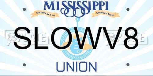 SLOWV8 Mississippi License Plate