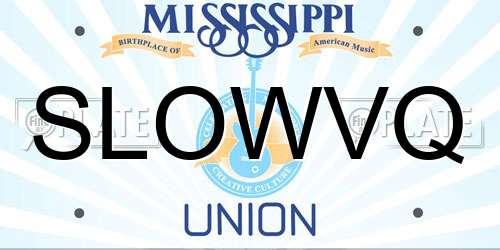 SLOWVQ Mississippi License Plate