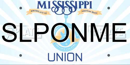 SLPONME Mississippi License Plate