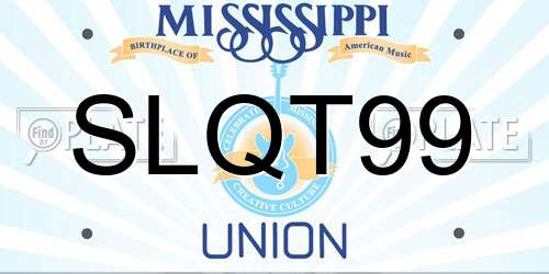 SLQT99 Mississippi License Plate