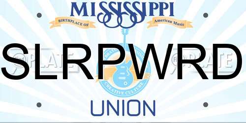 SLRPWRD Mississippi License Plate