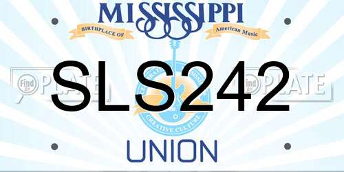 SLS242 Mississippi License Plate