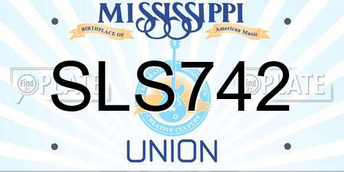 SLS742 Mississippi License Plate
