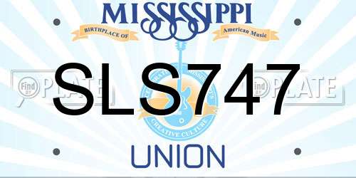 SLS747 Mississippi License Plate
