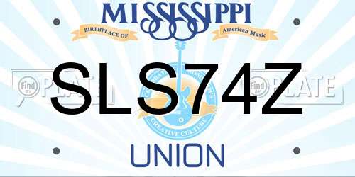 SLS74Z Mississippi License Plate