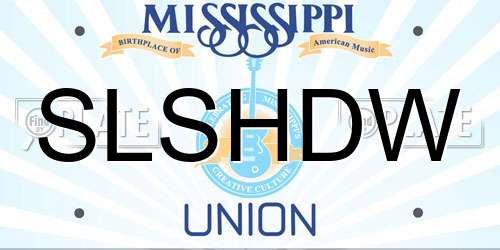 SLSHDW Mississippi License Plate