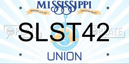 SLST42 Mississippi License Plate