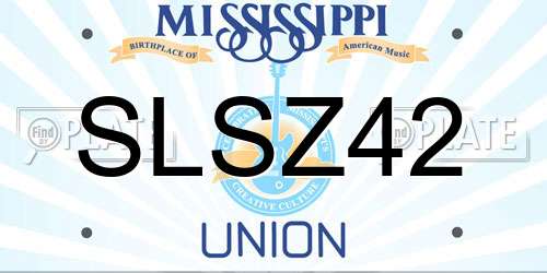 SLSZ42 Mississippi License Plate