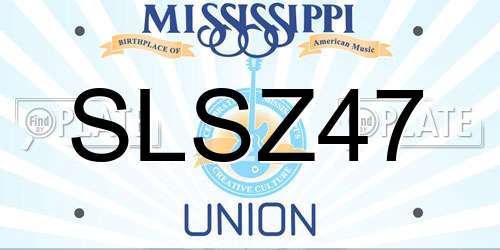 SLSZ47 Mississippi License Plate