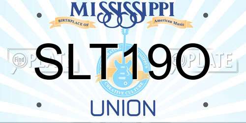 SLT19O Mississippi License Plate