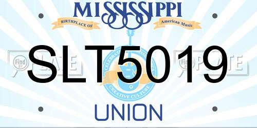 SLT5019 Mississippi License Plate