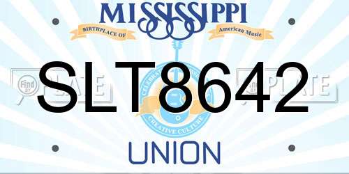 SLT8642 Mississippi License Plate
