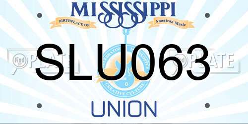 SLU063 Mississippi License Plate