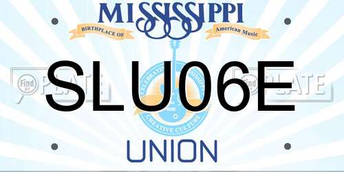 SLU06E Mississippi License Plate