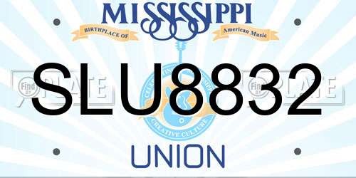 SLU8832 Mississippi License Plate