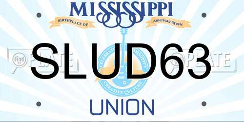 SLUD63 Mississippi License Plate