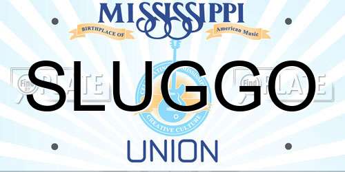 SLUGGO Mississippi License Plate