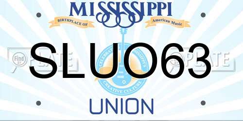SLUO63 Mississippi License Plate