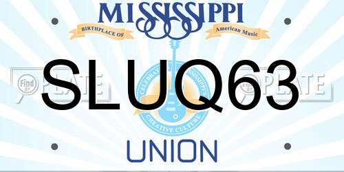 SLUQ63 Mississippi License Plate