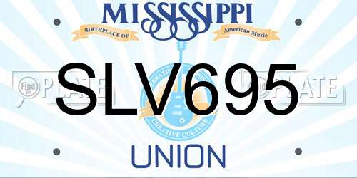 SLV695 Mississippi License Plate