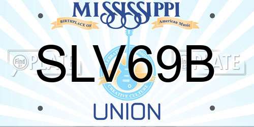 SLV69B Mississippi License Plate