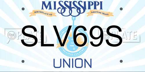 SLV69S Mississippi License Plate