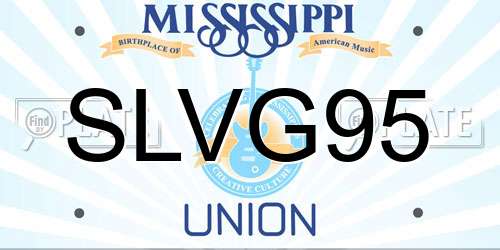 SLVG95 Mississippi License Plate