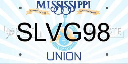 SLVG98 Mississippi License Plate