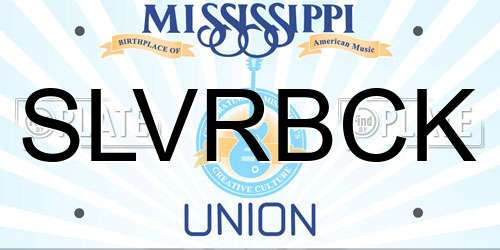 SLVRBCK Mississippi License Plate