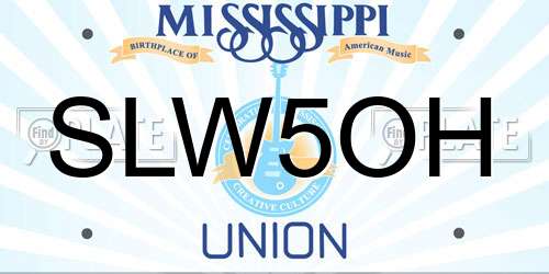 SLW5OH Mississippi License Plate