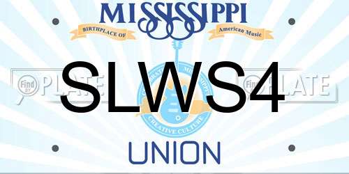 SLWS4 Mississippi License Plate