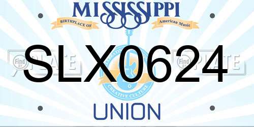 SLX0624 Mississippi License Plate