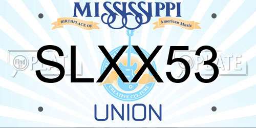 SLXX53 Mississippi License Plate