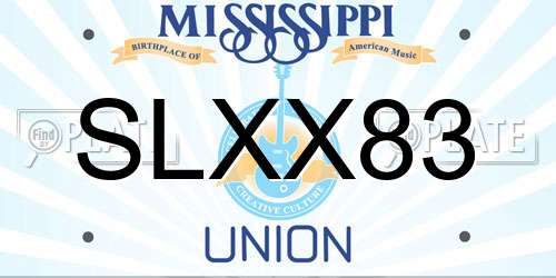 SLXX83 Mississippi License Plate