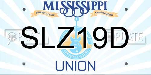 SLZ19D Mississippi License Plate