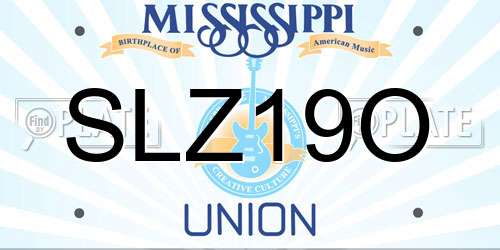 SLZ19O Mississippi License Plate