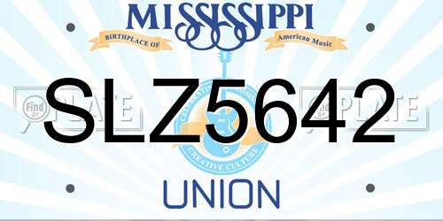 SLZ5642 Mississippi License Plate