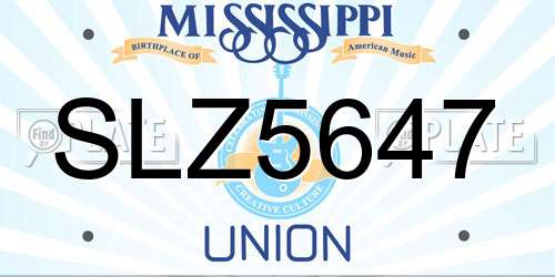 SLZ5647 Mississippi License Plate